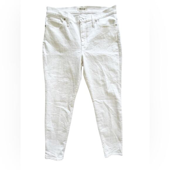 Madewell 9" High-Rise Skinny Jeans in Pure White Size 32 EUC - Picture 2 of 10